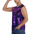 thumbnail image 3 of Fotbe Men's Purple Starry Sky Antelope Print Men's Sleeveless Muscle Tank Tops Casual T-Shirts for Gym Workout Beach-X-Large, 3 of 8