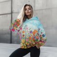 thumbnail image 4 of SCRAWLGOD Flower Print Womens Pullover Hoodie Sweatshirts for Women Trendy Graphic Long Sleeve Women's Plus Size M Sweatshirt Casual Active Wear for Women Fashion Party, 4 of 7