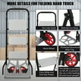 thumbnail image 4 of Garvee Folding Hand Truck | 3 Step Ladder | 250 LBS Capacity | Non-Slip Pedal | 2 Wheels | Silver, 4 of 7