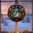 thumbnail image 5 of Kedshhgu Christmas Forest Snowhouse Nativity Pendant Circular Flat Acrylic Christmas Tree Hanging Decoration Home Office Table Decor Winter Holiday Birthday Party Gifts Supplies, 5 of 5