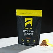 Ascent 100% Whey Protein Powder, Chocolate, Zero Artificial Flavors & Ingredients, 2lb