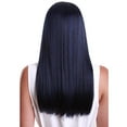 thumbnail image 4 of LUXLUXE Ami Straight 17 Inch Long 4X4 Women's Lace Front Wig, High-Quality Heat Resistant Fiber, 20+ Shades of Natural, Dip Dyed, Highlight Colors (#Blue Black - Blue and Black Blend), 4 of 7