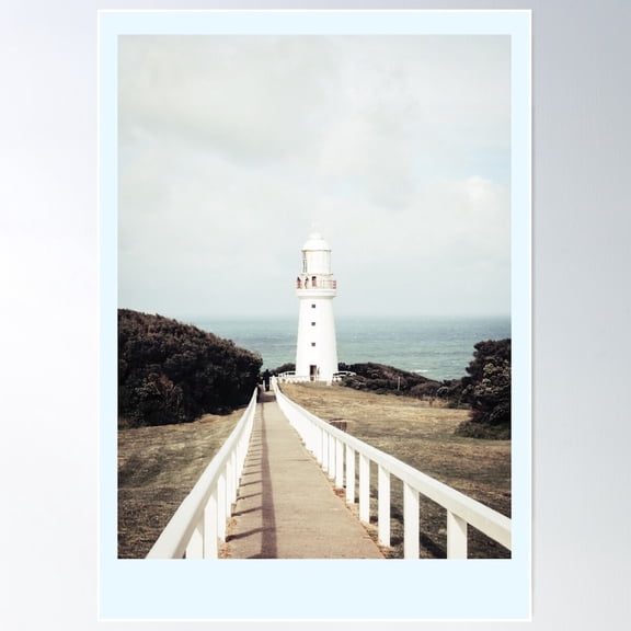 Lighthouse By The Ocean Wall Print Poster Wall Art, Modern Wall Decor For Living Room Bedroom, 8x12 UNFRAMED