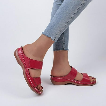 

Yedhsi Women s Vintage Cutout Wedge Heel Open Toe Roman Sandals Slippers Women s Slippers