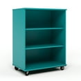 thumbnail image 3 of Tot Mate Mobile 3 Tier Book Shelf Markerboard Back, Kids Classroom Storage, Teal, 36"W x 23"D x 48"H, 3 of 5