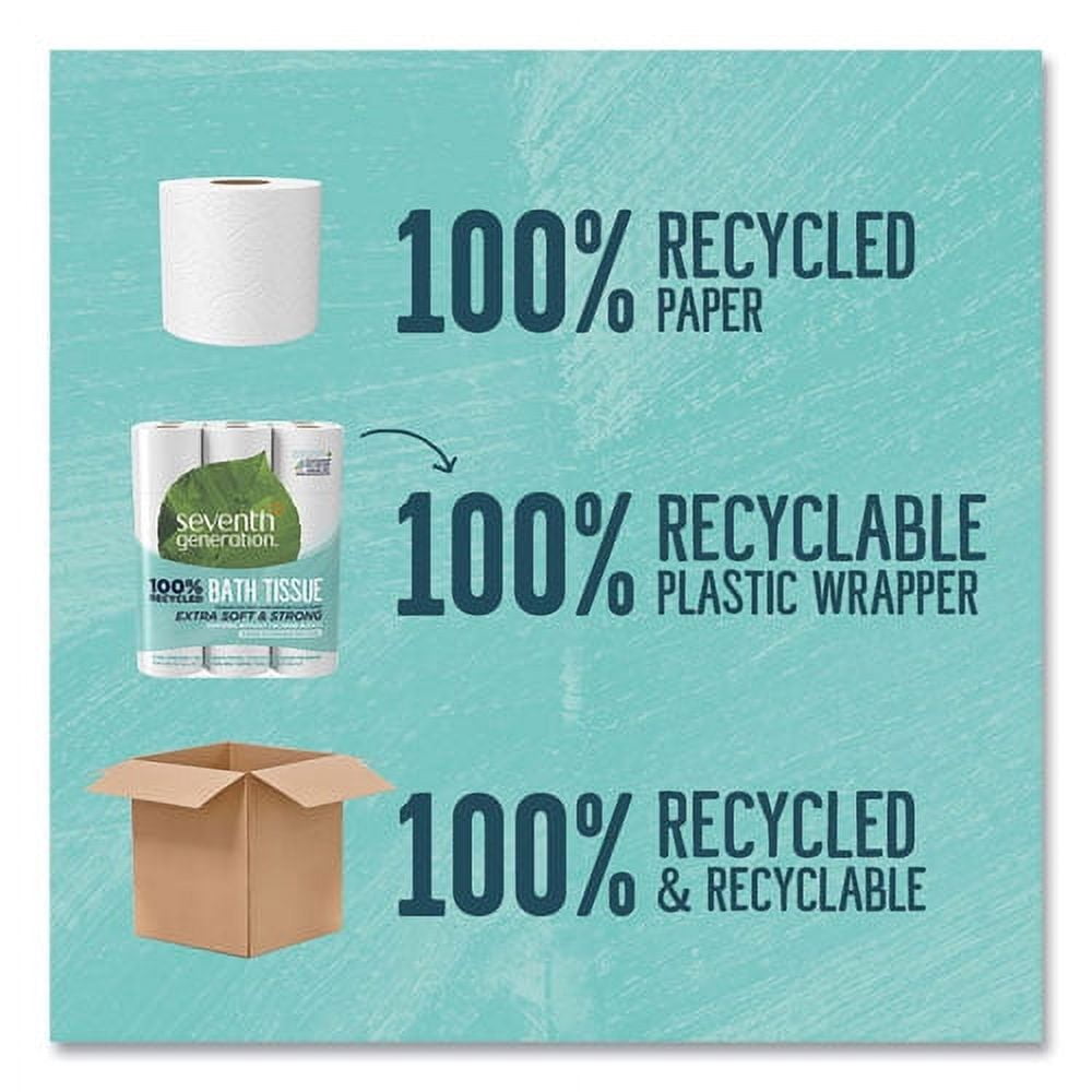100% Recycled Bathroom Tissue, Septic Safe, 2-Ply, White, 240 Sheets/roll, 24/pack | Bundle of 5 Packs