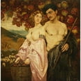 thumbnail image 2 of Edward Okuń 12x12 Gold Ornate Wood Frame and Double Matted Museum Art Print Titled - Self Portrait with Sicilian (1872), 2 of 4