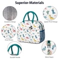 thumbnail image 4 of Womens White Dinosaurs Rainbows Cacti Pattern Lunch Box for Work,Insulated Lunch Bag for Women,Loncheras Para Mujer,Leakproof Adult Lunch Bag for Work,Beach,Travel,Picnic,Camping, 4 of 7