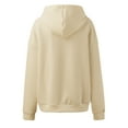 thumbnail image 5 of Daznico Sweatshirt for Women - Womens Hoodie with Loose Pullover Long Sleeve Spliced with String Pocket Hoodie Sweater, Hooded Sweatshirt Women,Color:Beige Size:XL, 5 of 5
