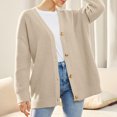 thumbnail image 4 of Women's Cardigan Sweater Oversized Button Lightweight V Neck Loose Outwear Open Front Knit Cardigan, 4 of 7