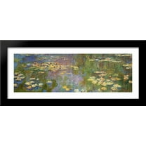 Water Lilies 40x16 Large Black Wood Framed Print Art by Claude Monet