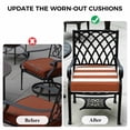 thumbnail image 5 of Outdoor Patio Cushion Covers 2 Pack Burnt Orange Stripes Patio Chair Cushion Covers with Ties and Zipper Modern Parallel Lines Waterproof Outdoor Seat Cushion Covers for Patio Furniture 22"x22", 5 of 9
