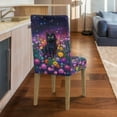 thumbnail image 5 of Xoenoiee Galaxy Cat Daisy Print Dining Chair Covers, Removable Chair Covers for Dining Room Stretch Parsons Chair Slipcover Washable Kitchen Chair Protector Cover, 1 Set, 5 of 7