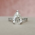 thumbnail image 3 of SOLITAIRE JEWELS 3.00CT Pear Solitaire Milgrain Pave Moissanite Engagement Ring, Vintage Style Solitaire Annivarsary Ring, 18k White Gold Solitaire Ring, 3 of 6