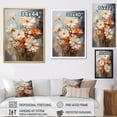 thumbnail image 4 of Designart "White Blue Seasonal Flowers love expression" Floral Floater Framed Wall Art Living Room, 4 of 7