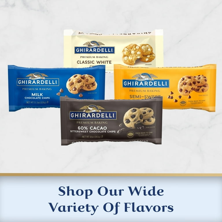 GHIRARDELLI 60 Cacao Bittersweet Chocolate Premium Baking Chips 10 oz Bag
