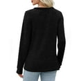 thumbnail image 4 of gakvbuo Pullover Sweater for Women V Neck Long Sleeve Shirts Dressy Casua Lightweight Fall Tunic Blouses Tops Ribbed Knitted Sweaters Outfits, 4 of 7