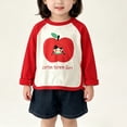 thumbnail image 2 of KPOPLK Fall T-Shirts for Kids Girl 1T 2T 3T 4T 5T Long Sleeve Crewneck Tee Top Toddler Girls Lounge Cute Clothes Red,Size 7-8 Years, 2 of 9