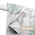 thumbnail image 2 of Coastal Turquoise Kitchen Window Curtains, Swag Curtains Valance for Bedroom Living Room Bathroom, Coral Starfish Jellyfish Seahorse Rod Pocket Window Treatment Curtain Block Drapes 2 Panels 28"x36", 2 of 9