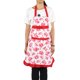 thumbnail image 2 of Delantal con estampado de rosas rojas y bolsillos para cocinar con estilo en la cocina y en el restaurante, 2 of 2