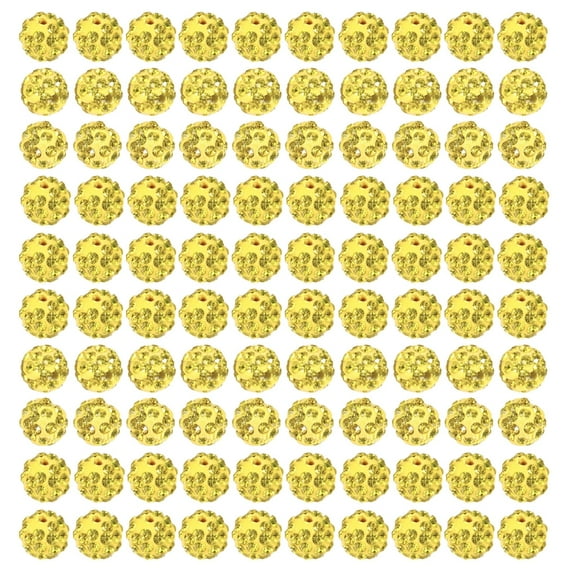 YIEMEEN 100pcs 10mm Disco Ball Clay Beads Round Bead Colorful Rhinestones Beads for Necklace Jewelry Craft Supplies