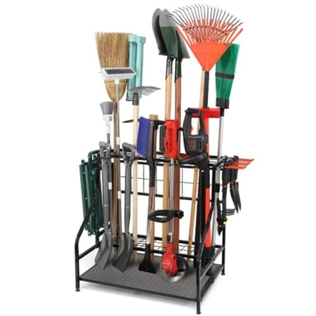 Garden Tool Organizer for Garage Yard Tool Storage Garden Tool Rack for Shed Home Outdoor Up to 58 Long-Handled Tools Garden Tool Stand Heavy Duty Steel Black