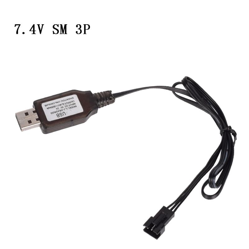 #N/A Câble De Charge De Batterie Au Lithium De 6,4 V USB à SM-3P pour Jouets RC 