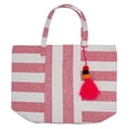 thumbnail image 3 of DII Boho Stripe Beach Bag 16x20x7",Shoulder Beach Travel Tote Bag-Red, 3 of 9