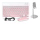 thumbnail image 1 of Juego De Teclado En Español Y Mouse Con Bluetooth + Soporte Xtellar rosa, 1 of 3