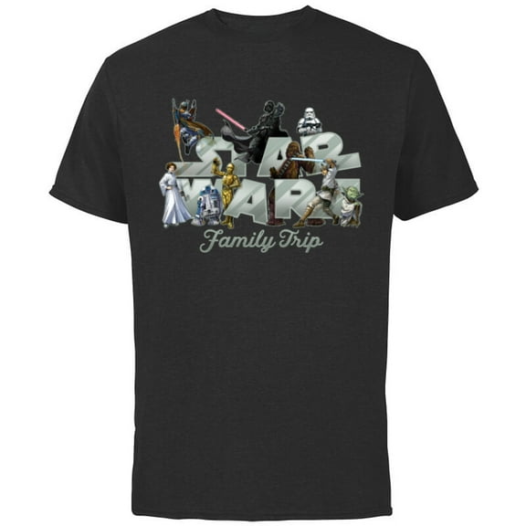 Star Wars Family Trip Original Trilogy Characters Vacation - Short Sleeve Cotton T-Shirt for Adults - Customized-Red