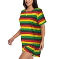 thumbnail image 2 of Fotbe Music Colors 1 Print Pajama Set for Women 2 Piece Loungewear Short Sleeve Tops and Shorts Set Soft Sleepwear-X-Large, 2 of 7