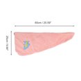 thumbnail image 2 of Unique Bargains 1 Pc Water-absorbent Embroidery Hair Towel for Bathroom Pink Coral Fleece, 2 of 5