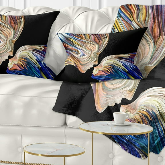 Designart Metaphorical Mind Painting - Sensual Throw Pillow - 12x20