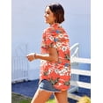 thumbnail image 5 of WQD Women’s Tropical Hawaiian Shirt Floral Print Button Up Short Sleeve Tops Summer Casual Beach Holiday Vacation Blouses Lightweight, 5 of 7