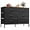 Black and Rustic Brown, variant on BOBOKY Dresser for Bedroom with 6 Drawers,Wide Fabric Dresser TV Stand for 50 Inches TV,with Metal Frame,Wooden Top,Fabric Storage Dresser for Bedroom,Hallway,Entryway,Charcoal Black Wood Grain Print