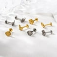 thumbnail image 5 of 1Pair G23 Titanium 1.2*8mm Piercing Heart Snake Flat Studs Lip Stud Earring for Women Ear Cuffs Titanium Body Jewelry, 5 of 6