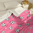 thumbnail image 3 of Soccer and Heart Pink Pattern Soft Sherpa Fleece Throw Blanket, Warm Cozy Plush Blanket for Sofa Bed Couch, All Season, 40"x50", 3 of 5