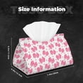 thumbnail image 5 of Uemuo pink polka dot bows Pattern Tissue Box Cover Holder, Triangle with Bottom Belt - PVC Leather Decorative Organizer for Tabletop, Bathroom, Car, Office, 5 of 7
