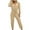 Khaki, variant on Women's 2024 Jumpsuits Summer Spring Low Cut V Neck Long Sleeve Belt Tied Long Pants Romper Jumpsuit