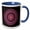 Blue/White, variant on 3drose, Geometrical Colorful Abstract Round Botanical Pattern Mandala, 11oz Magic Transforming Mug