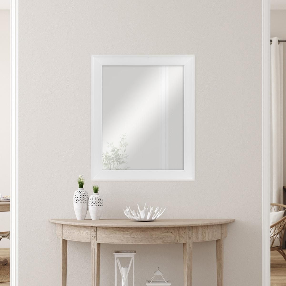 Hometrends Franco Wall Framed Mirror, 19x23", Bright White, 19x23in