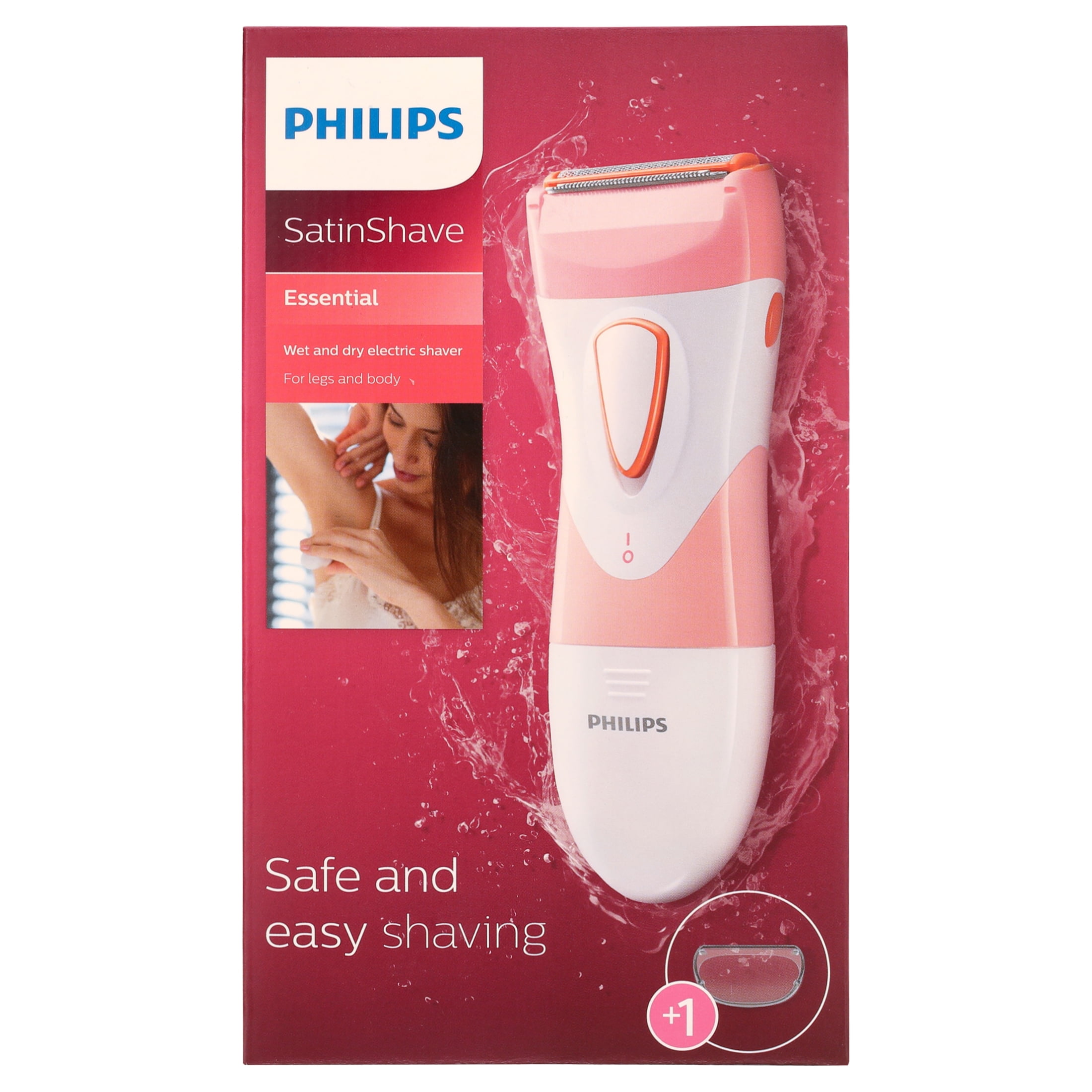 Philips SatinShave Essential Women\'s Electric Shaver for Legs, Cordless Wet  and Dry Use (HP6306)