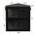 thumbnail image 2 of Corner Bread Box for Kitchen Countertop, Large Double Layer Bread Storage Container for Homemade Bread, Black Bread Holder for Kitchen Counter, Under Cabinet Organizer (Black, Extra Large), 2 of 14