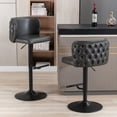thumbnail image 2 of Swivel Bar Stools Set of 4, PU Leather Bar Stools with Back, 25"-33" Counter Height to Bar Height Adjustable Stool Chairs, for Kitchen Island Pub Dining Room (4Pcs, Dark Gray), 2 of 6
