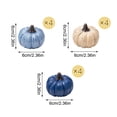 thumbnail image 2 of Blue Pumpkins Fall Decor with Textured Ridges, 12 Resin Pumpkins for Halloween Mantel Decor and Thanksgiving Centerpieces, Farmhouse Fall Decor for Shelf and Table, 2 of 8
