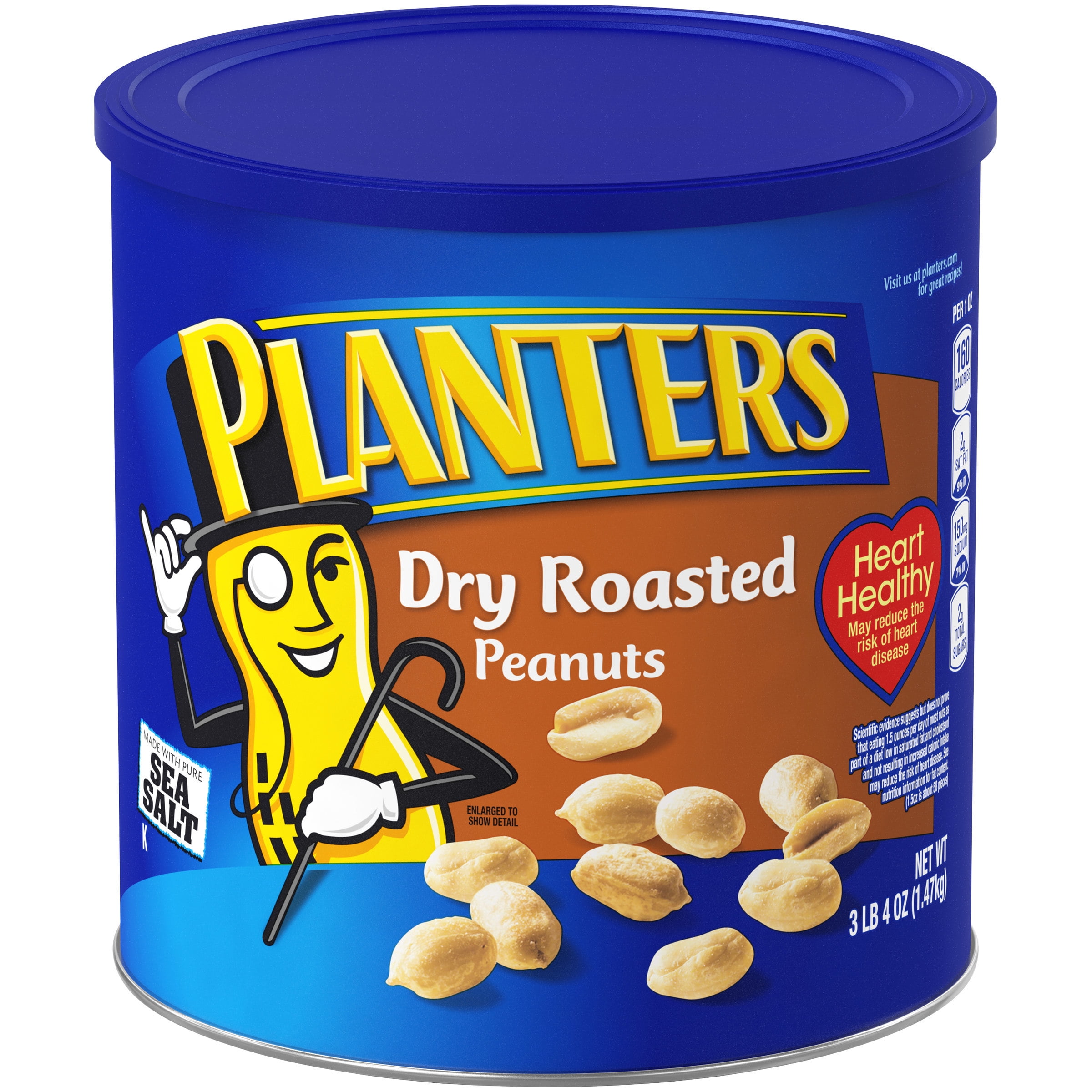Planters Dry Roasted Peanuts, 52 oz Can