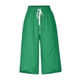 thumbnail image 4 of Women's Flowy Wide Leg Pants Casual Beach Pants High Waisted Drawstring Palazzo Trousers with Pockets, 4 of 6