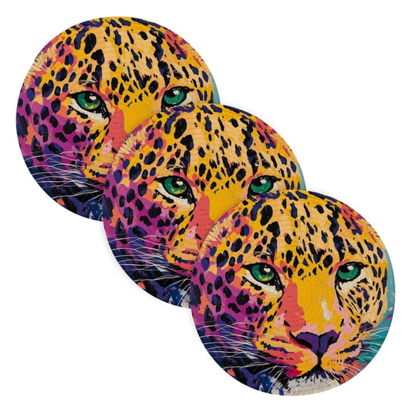 BZSMCE Mats for Pots,Pans Place Leopard Colorful Print Simple Style Pattern Pot Mats