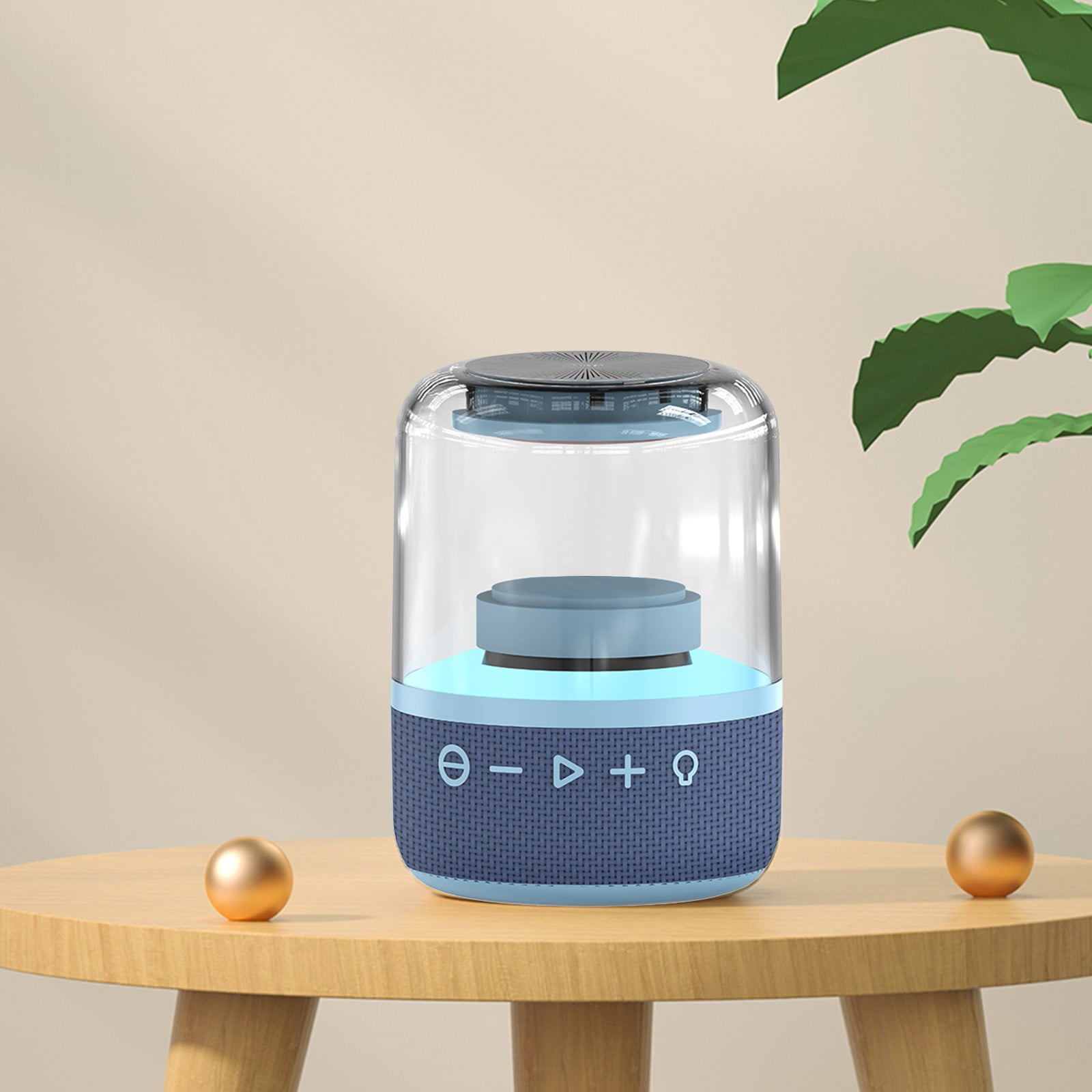 Portable Bluetooth Speakers with Subwoofer Transparent Colorful