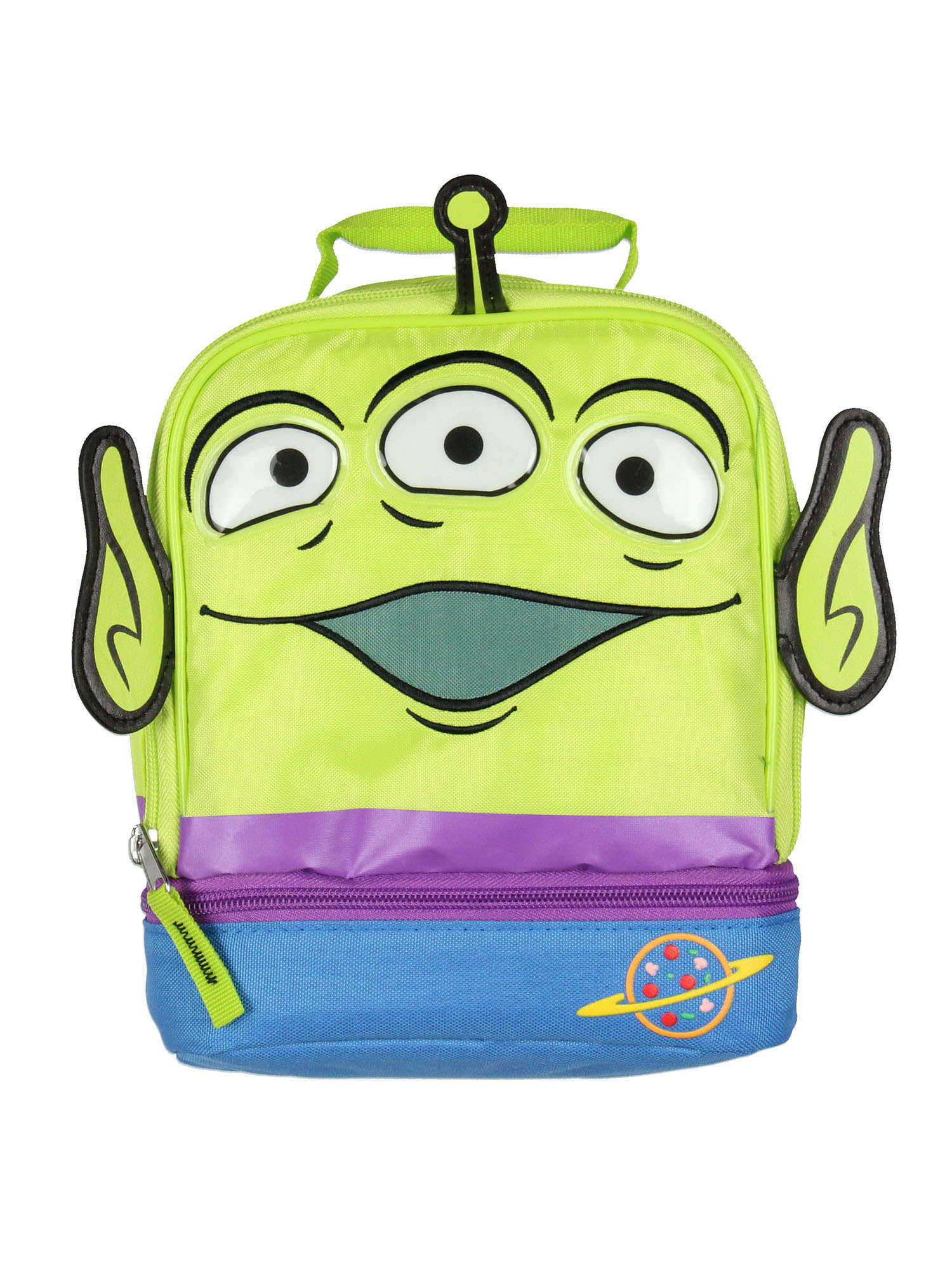 Disney Toy Story Lunch Box | Alien Lunch Bag Design with 3D Ears Insulated Dual Compartment Insulated Lunch Tote 10"
